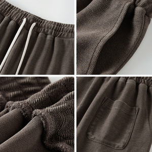 กางเกงขาสั้นผู้ชายขายส่ง ผ้าฝ้าย 100% กางเกงขาสั้นผ้าฟลีซเรียบง่าย สไตล์ลำลอง สตรีทแวร์ กางเกงขาสั้นฤดูร้อน เสื้อผ้าผู้ชาย - Product Image 4