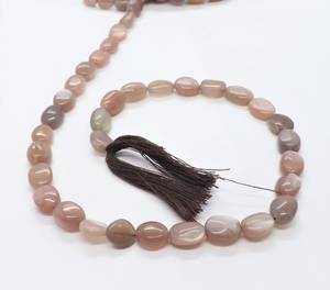 Perles de pierre de lune chocolat lisses en forme de pépites AAA 7x9 MM, perles de pierres précieuses de forme ovale irrégulière, 13 pouces, pour bijoux - Product Image 2