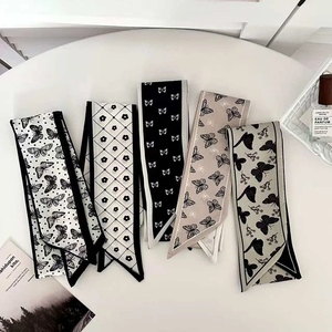 Square Silk Fashion Chain Key Tassel Scarf Versatile Neckerchief Hair Band Bag Strap Ribbon <b>Accessory</b>-Skin-Friendly & Durable - Product Image 1