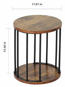 Set of 2 Wooden Round <b>Stools</b> <b>Small</b> Compact Seating Furniture for Kids Adults Garden Kitchen Bathroom Bedroom and Plant Display - Product Image 4