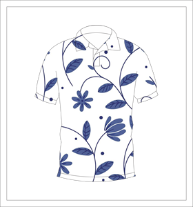 เสื้อโปโลพิมพ์ลายดอกไม้สีฟ้าสำหรับบุรุษเสื้อเชิ้ตแฟชั่นฤดูร้อนแขนสั้นลำลอง - Product Image 1