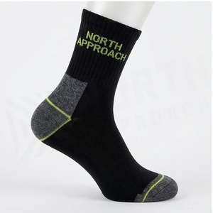 North Approach Crew <b>Socks</b> <b>Black</b> Breathable Hiking Outdoor Sports <b>Socks</b> for Adults - Product Image 3
