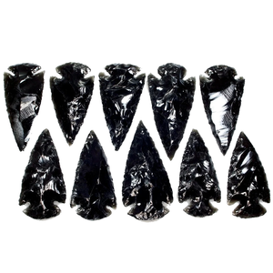 Pointes de flèche en obsidienne noire naturelle, pointes de flèche en jaspe fantaisie pour la guérison, vente en gros de pierres précieuses et de cristaux - Product Image 1