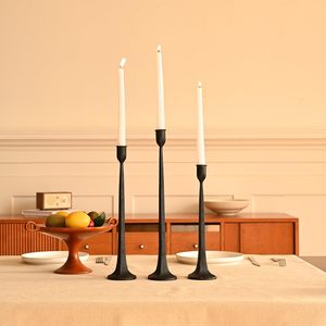 Modern Black Iron Taper Candle Holder Set <b>Tall</b> Decorative <b>Candlestick</b> Stand Nordic Table Centerpiece for Home Wedding Decor - Product Image 1