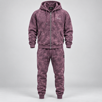 Ensemble de survêtement décontracté pour homme en coton, avec sweat à capuche et pantalon long, effet dégradé, taille élastique, coupe classique