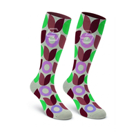 Chaussettes de sport tricotées en gros pour hommes, femmes et unisexe, antidérapantes, à motif lettres, couleurs personnalisées, logo, chaussettes de compression douces
