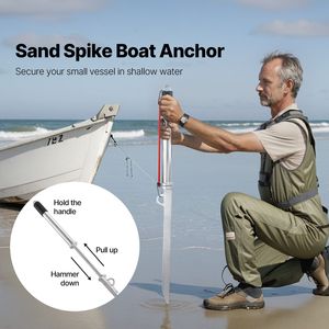 Ancla de Barco de Acero al Carbono Galvanizado con Punta de Arena, Ancla Deslizante de 36 Pulgadas para Agua Poco Profunda y Playa - Product Image 2