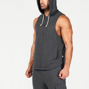 Sudadera sin mangas para hombre, holgada, ligera, de secado rápido, para gimnasio, entrenamiento, ropa deportiva, estilo urbano, de forro polar, para verano. - Product Image 4