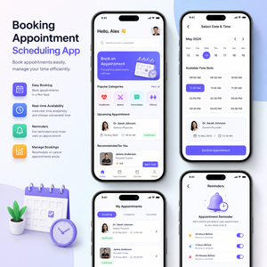 Aplicación Móvil para Reserva de Citas en Línea, Desarrollo de Programación Automatizada, Gestión de Clientes, Alertas Push, Android, iOS, Internet - Product Image 1