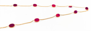 Collar con rubí natural en oro amarillo macizo de 18 quilates – Cadena con rubí rojo auténtico engastado en bisel con múltiples piedras – Piedra de nacimiento de julio de lujo - Product Image 4