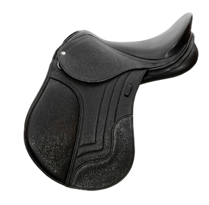 Selle anglaise en cuir noir de qualité supérieure avec arceau en plastique pour l'équitation, l'entraînement et les équipements sportifs équestres - Product Image 1