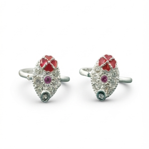 DIVYORO Women's Classic Embellished Silver Adjustable <b>Toe</b> <b>Ring</b> - Product Image 1