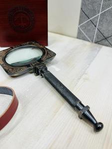 Loupe de poche de style antique avec boîte en bois et sangle en cuir |   Loupe d'inspection vintage - Product Image 4