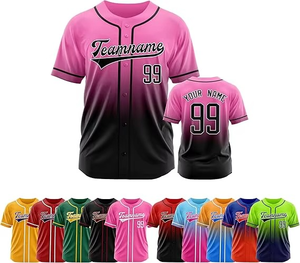 Maillot de baseball rayé pour homme, personnalisé, imprimé numériquement, style rétro, avec logo brodé et numéro, pour uniforme de softball vierge en gros - Product Image 2