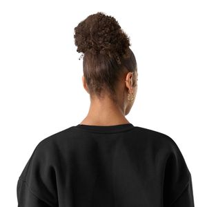 Sweat-shirt à col rond noir pour femme, manches longues, en molleton, décontracté, pour la gym, l'entraînement, vêtements de sport, doux et confortable - Product Image 5