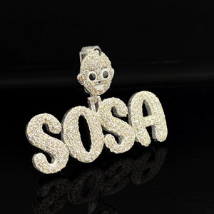 Collier pendentif hip-hop en alliage de diamant glacé lourd - Product Image 1