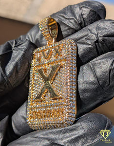 Pendentif de qualité supérieure « IVX KeneroX » plaqué or sur argent sterling 925, style hip-hop, bijoux de charme, vente en gros - Product Image 4