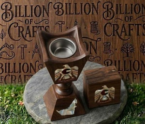 Quemador de Incienso de Madera Tradicional de Oriente Medio, Set con Mapa de los Emiratos Árabes Unidos y Emblema de Halcón, Quemador de Oud y Bakhoor Árabe, Regalo Corporativo para Ramadán - Product Image 5