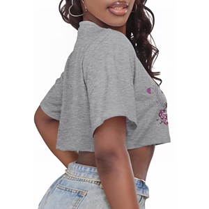 เสื้อยืดครอปผู้หญิง ผ้าคอตตอนผสม ระบายอากาศได้ดี ผลิตจากวัสดุรักษ์โลก แขนสั้น เหมาะสำหรับฤดูร้อน แฟชั่นยั่งยืนสำหรับเสื้อผ้าผู้หญิง - Product Image 3