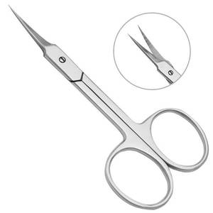 Ciseaux à manucure en acier inoxydable, lame droite, manche rouge, coupe-cuticules, outils de beauté pour le nail art, usage adulte - Product Image 2