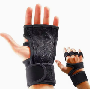 Wholesale Half Finger Sports Fitness Leather <b>Weight</b> Lifting Workout <b>Gloves</b> Lace-Up Closure Durable Anti-slip Unisex Customized - Product Image 2