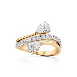 Bague de fiançailles en or 18 carats pour femme, diamant taille poire, style romantique - Product Image 2