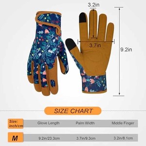 Best Performance Floral Printed Touch Screen <b>Garden</b> <b>Gloves</b> Padded Synthetic Suede Palm <b>Ladies</b> Outdoor Working Safety <b>Gloves</b> - Product Image 2