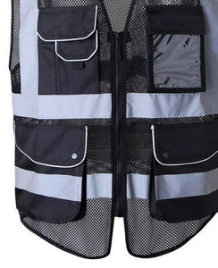 Chaleco de Seguridad Reflectante de Alta Visibilidad con Certificación CE, Unisex, de Malla, con Bolsillos, Material de Poliéster Serigrafiado - Product Image 6