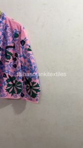 <b>Jacket</b> <b>For</b> <b>Women</b> <b>Velvet</b> <b>Jacket</b> Hand Pink Floral Embroidered <b>Jacket</b> Boho Hippie <b>Jacket</b> Inside Cotton Iining <b>Jacket</b> - Product Image 4