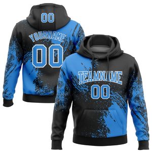 Sudadera con Capucha Personalizada para Hombre, con Estampado de Salpicaduras de Pincel Negro y Rosa, con Nombre y Número, Sublimación, Poliéster, Ropa Deportiva de Equipo - Product Image 4