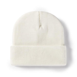 Unisex Solid Color Beanie Hat 100% Acrylic Cuffed <b>Winter</b> <b>Cap</b> Casual Wear for Adults 56-58CM Head Circumference - Product Image 1