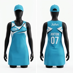 Robe de netball personnalisée sublimée, uniforme d'équipe sans manches avec impression de nom et de numéro, vêtements de sport respirants pour femmes et filles - Product Image 1
