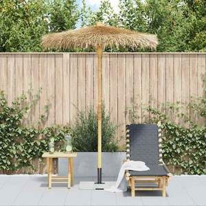 Parasol Tiki en bambou naturel et feuilles de bananier, diamètre 59,1 pouces, pour usage en terrasse - Product Image 3