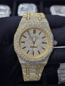 Montre mécanique de luxe pour homme en acier inoxydable avec bracelet Moissanite Iced Out de 16 mm, style mode et affaires - Product Image 1