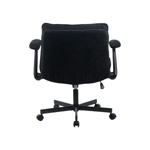 Sedia da Ufficio con Telaio Incrociato e Rotelle, Design Ergonomico a Gambe Incrociate, Braccioli Pieghevoli, Seduta Ampia Imbottita - Product Image 5