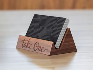 Premium Wood Card Holder Business Name Card Display <b>Stand</b> Handmade Wooden Visiting Card Organizer <b>for</b> Office Desk - Product Image 6