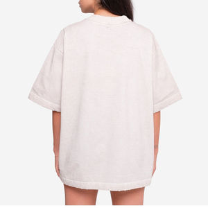 เสื้อยืดคอกลมแขนสั้นทรงโอเวอร์ไซส์สำหรับผู้หญิง ผ้าฝ้ายเจอร์ซีย์ 100% ทรงหลวม สีพื้น ระบายอากาศได้ดี ใส่ได้ทุกฤดู - Product Image 2