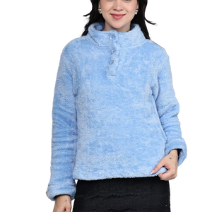 Abrigo de Mujer con Capucha de Piel Sintética Sherpa, Transpirable, Cálido, de Felpa, Informal, con Cierre y Cuello con Cremallera, para la Nieve, Cómodo, con Tela Personalizable - Product Image 1