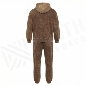 Survêtement d'hiver pour homme en coton 100% de haute qualité, effet délavé, disponible dans toutes les tailles, vêtements de sport imprimés à bas prix. - Product Image 2