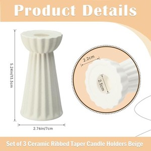 Portavelas de Cerámica Estilo Escandinavo Minimalista, Diseño Cuadrado Acanalado, Hechos a Mano, Venta al Por Mayor - Product Image 5