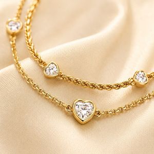 Adjustable 18K <b>Gold</b> Plated Brass Heart Charm <b>Anklet</b> boho <b>anklet</b> women - Product Image 3