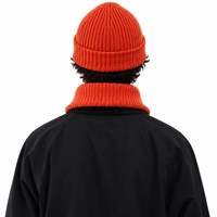 MERCHANT Topi Beanie Rajut Unisex 100% Akrilik Bernapas Tahan Air untuk Musim Dingin, Dapat Diulur, Permukaan Bertekstur, Santai untuk Bersepeda