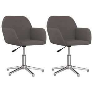 2 sillas de comedor giratorias de tela gris oscuro - Product Image 2