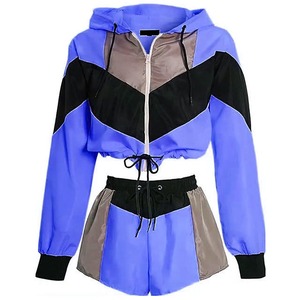 Custom Men's Two-Piece Windbreaker Short Jacket Set Nylon Polyester Streetwear Embroidery Logo Waterproof Windbreaker Short Set - Product Image 5