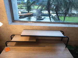 Modern PB Wood Table With Metal Legs Storage <b>Shelf</b> Living Room Furniture Minimalist Design Home <b>Desk</b> Office Lumetal - Product Image 6