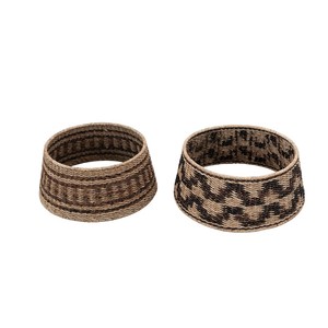 Rustic <b>Boho</b> Seagrass Christmas Tree Collar Woven Tree Base Cover Decorative Basket for Christmas Decor - Product Image 4