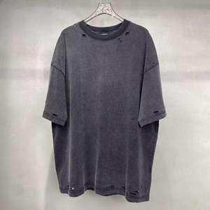 เสื้อยืดแขนสั้นทรงโอเวอร์ไซส์สไตล์วินเทจสำหรับผู้ชาย ผ้าฝ้าย 100% เป็นมิตรต่อสิ่งแวดล้อม ระบายอากาศได้ดี สวมใส่สบายๆ สไตล์สตรีทแวร์ - Product Image 6