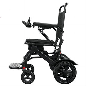 Fauteuil roulant électrique pliable de haute qualité, fabriqué au Japon, avec batterie intégrée, cadre en alliage d'aluminium de classe II, noir, garantie 2 ans à domicile. - Product Image 1
