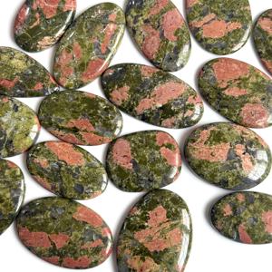 Cabujones de Jaspe Unakita Natural, Cristal Verde en Forma de Pera, Gemas de Tamaños y Formas Variadas para la Fabricación de Joyas, Lote a Granel - Product Image 2