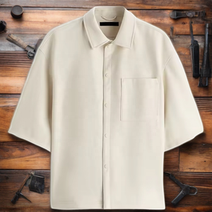 Chemise décontractée d'hiver pour hommes en gros OEM, boutons en cuir véritable de haute qualité, logo personnalisé, grande taille, coupe régulière, respirante - Product Image 4